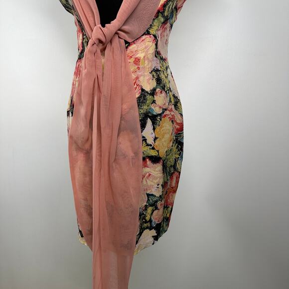 Cynthia Rowley Women's Floral Garden 100% Silk Open Back Sleeveless Dress - Picture 6 of 11